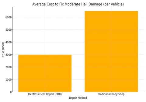 Average Cost to Fix Moderate Hail Damage (per vehicle)  
