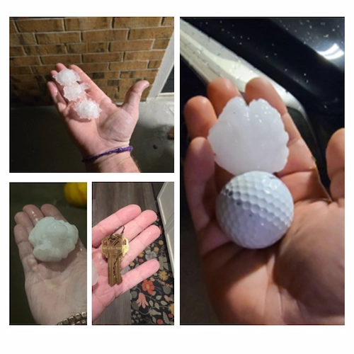 OKC Oklahoma City Hail Storm Stone Photos Oct 23, 2025